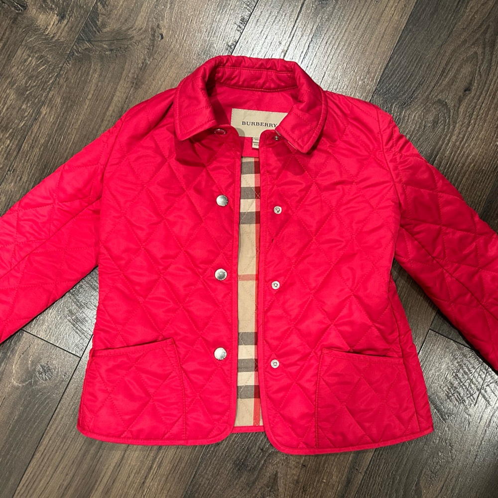 Kids Hot Pink Burberry Quilted Jacket
